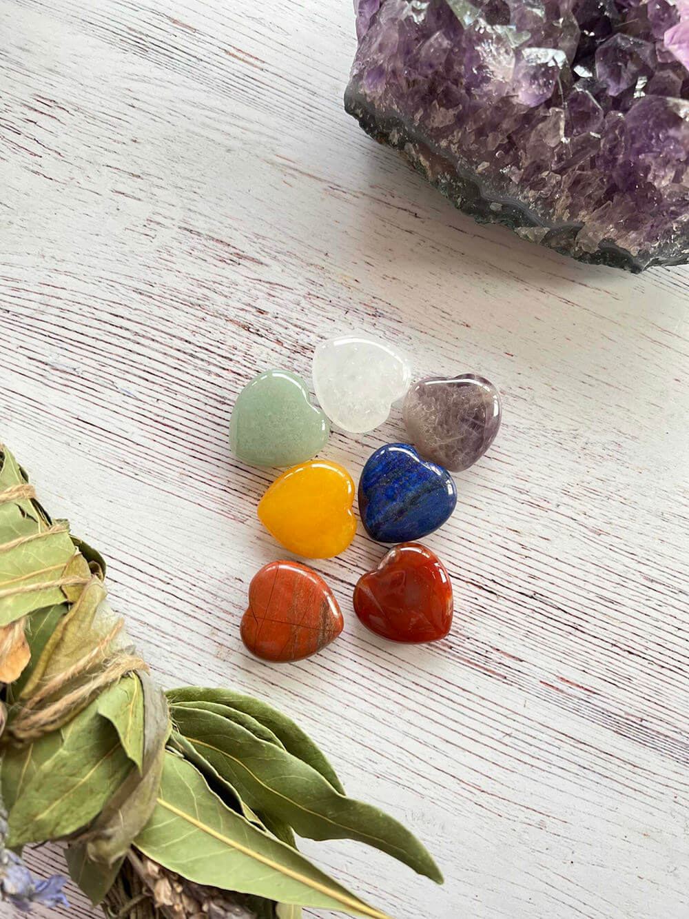Set Chakras Grabado Corazones