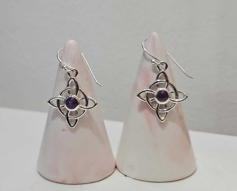 Aros Nudo de Bruja Piedra Amatista