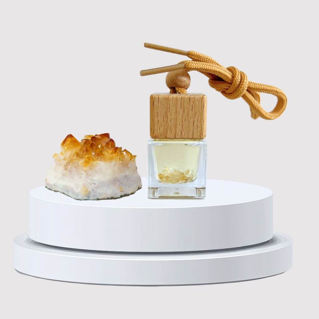 Aromatizador de Auto Prosperidad y Abundancia con Citrino | Canela & Naranja