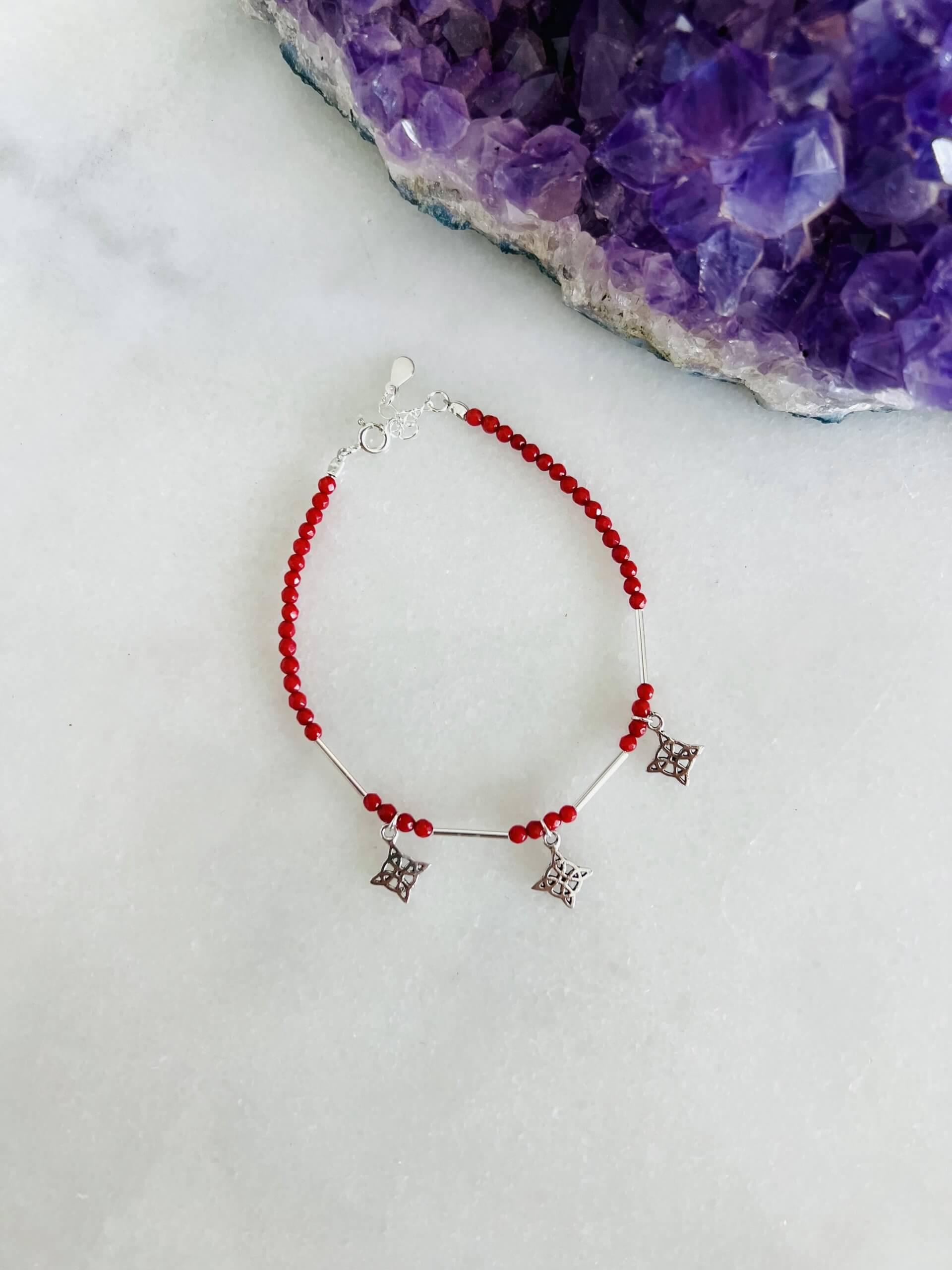 Pulsera plata protección nudo de bruja