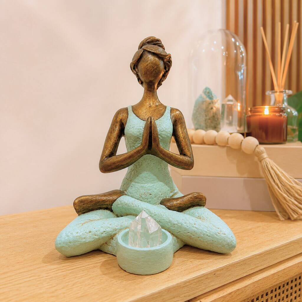 Yogui porta vela verde agua - Imagen 3