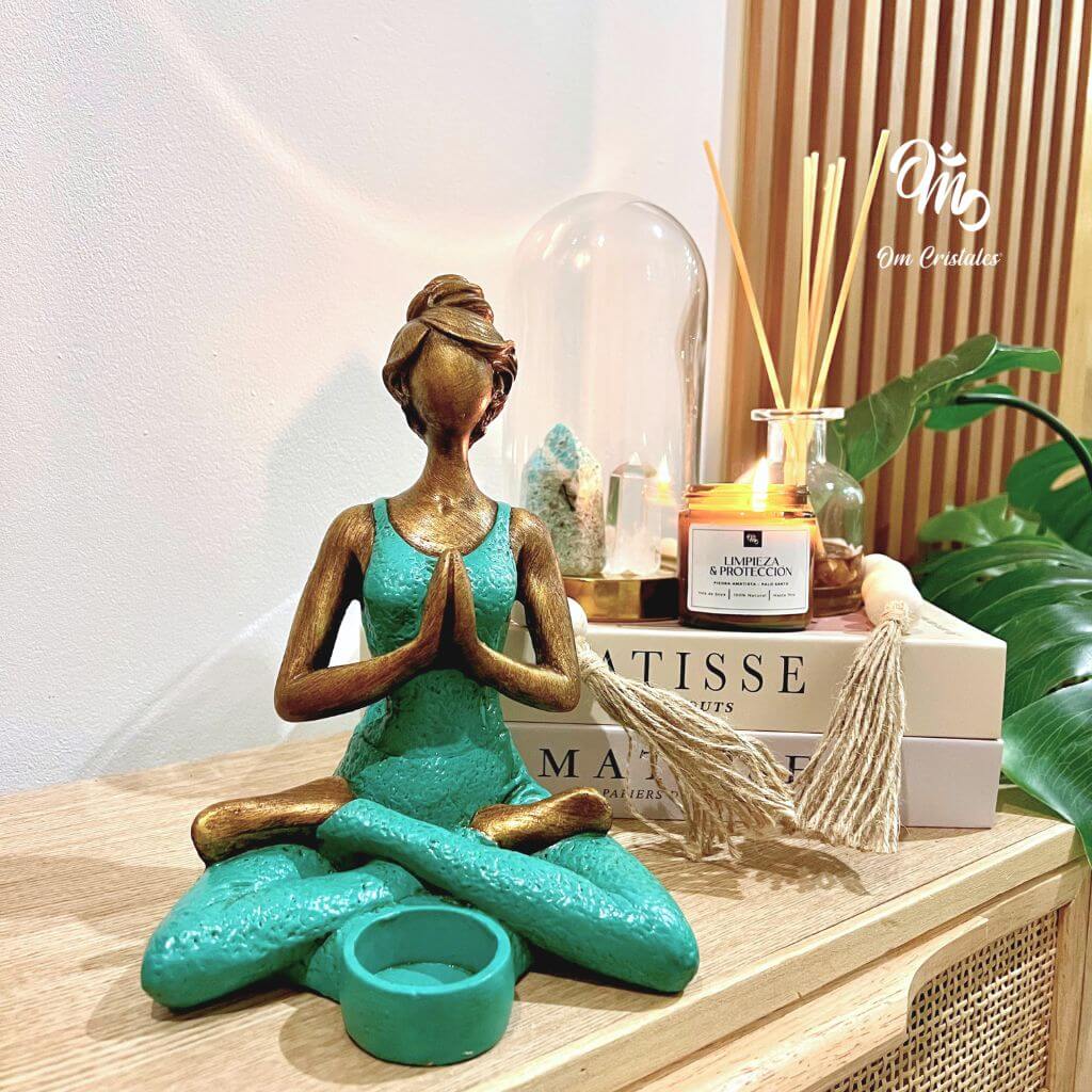 Yogui porta vela turquesa