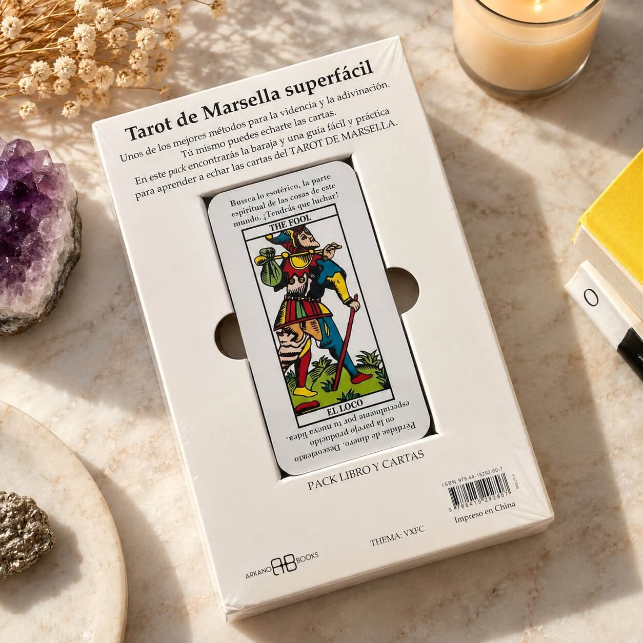 Estuche Tarot de Marsella Superfácil pack libro y cartas con carta El Loco